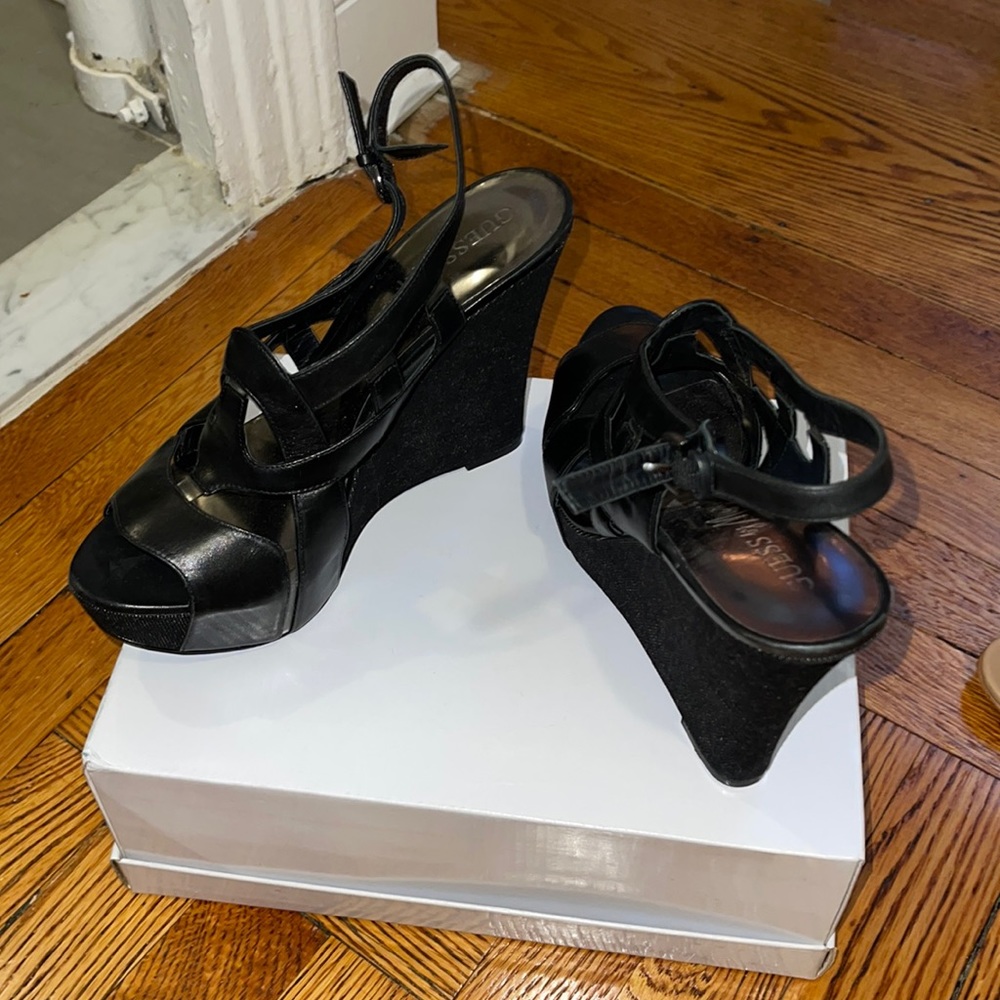 Guess by Marciano wedges with leather sole gently worn